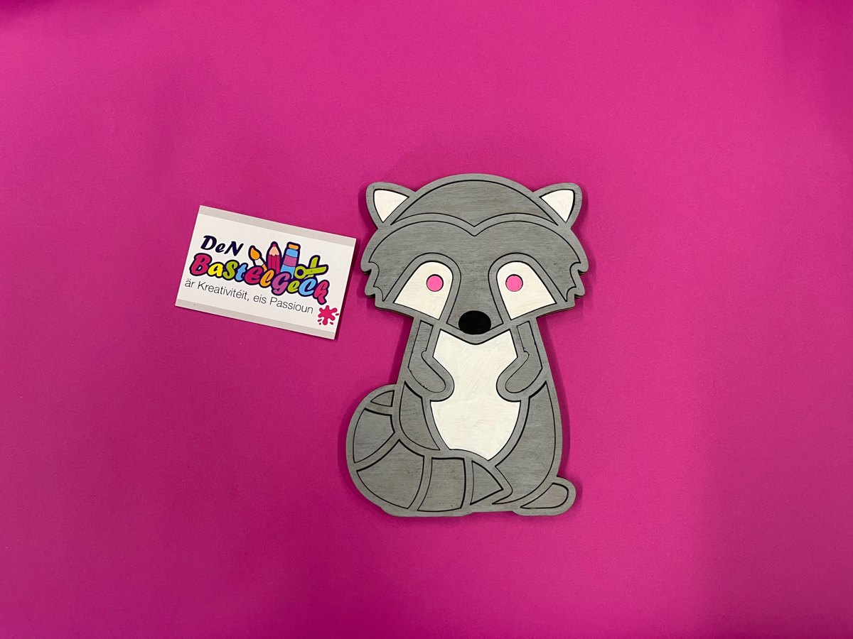 Holzpuzzel - Waschbär